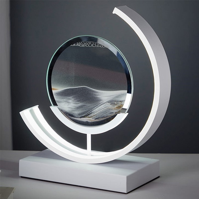 LED Tischlampe mit beweglichem Sand – Drehbare 3D Sandkunst Lampe