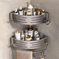 Duschregal Eckregal ohne Bohren 2er-Set mit Haken Aluminium