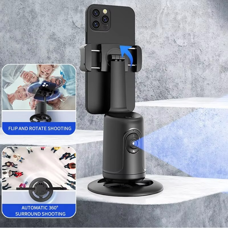 Auto-Tracking Handyhalter 360° Gesichtserkennung mit Selfie-Licht