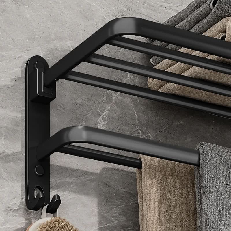 Aluminium Handtuchhalter zur Wandmontage – klappbar mit Haken