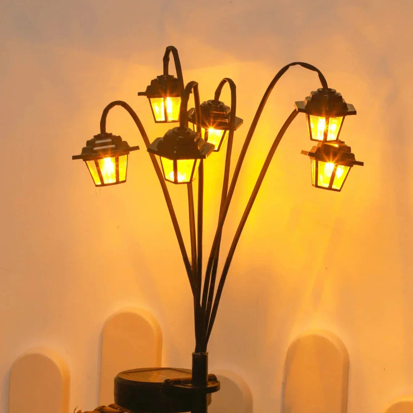 Solar Gartenlaterne Retro Design 6 LED warmweiß IP44 Außenbeleuchtung