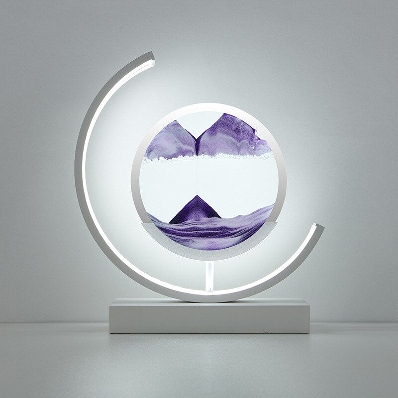 LED Tischlampe mit beweglichem Sand – Drehbare 3D Sandkunst Lampe