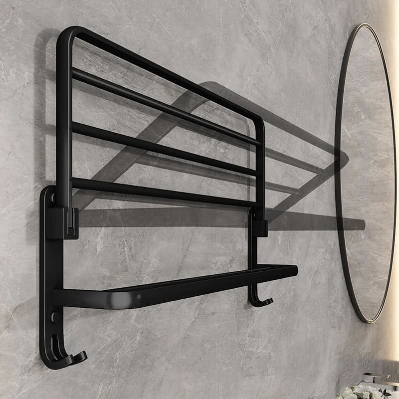 Aluminium Handtuchhalter zur Wandmontage – klappbar mit Haken