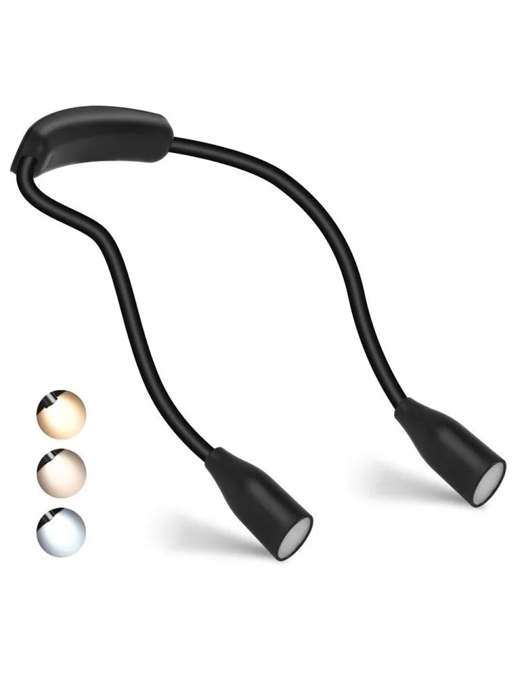 LED Nackenlampe mit 3 Lichtfarben – USB wiederaufladbar & dimmbar
