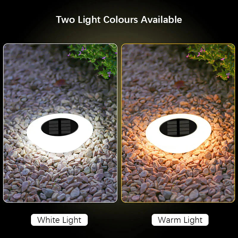 LED Solar Bodenleuchten Set 4 Stück 360° Gartenbeleuchtung wasserdicht