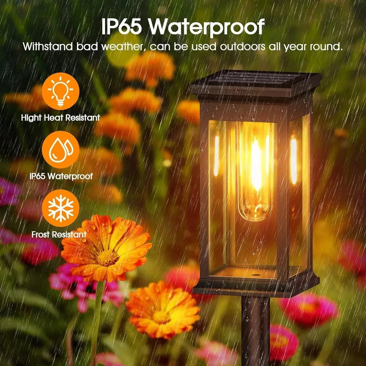 Wegeleuchten Laterne 2er Set - LED Gartenbeleuchtung mit Erdspieß