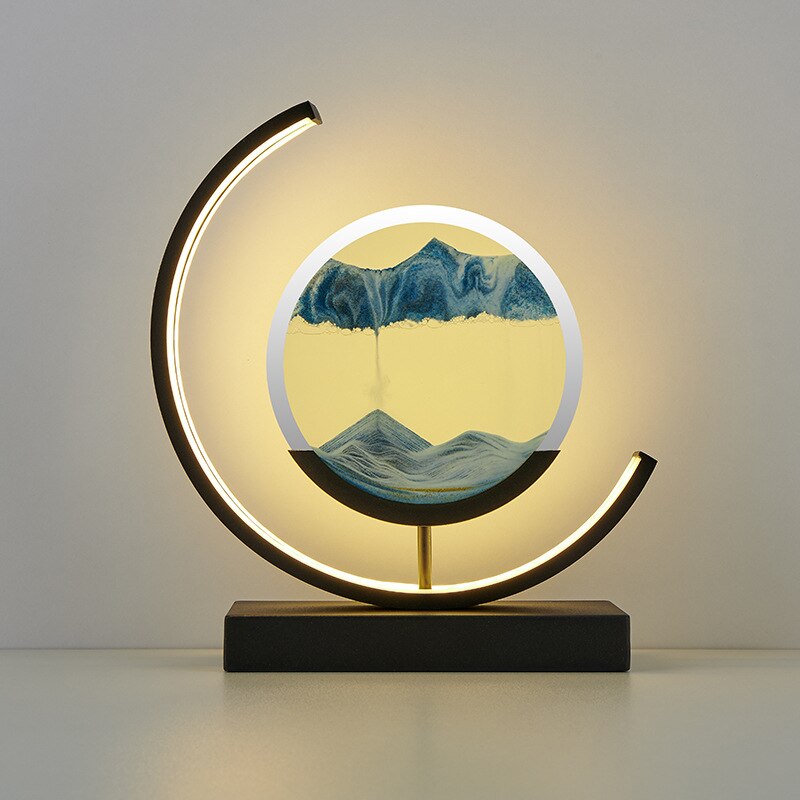LED Tischlampe mit beweglichem Sand – Drehbare 3D Sandkunst Lampe