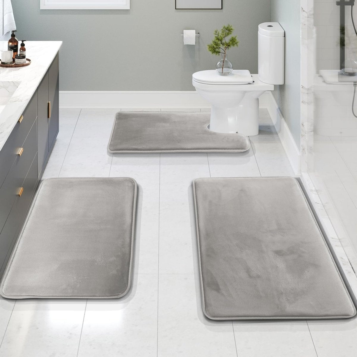 Memory Foam Badezimmermatte Set – extra weich und schnelltrocknend