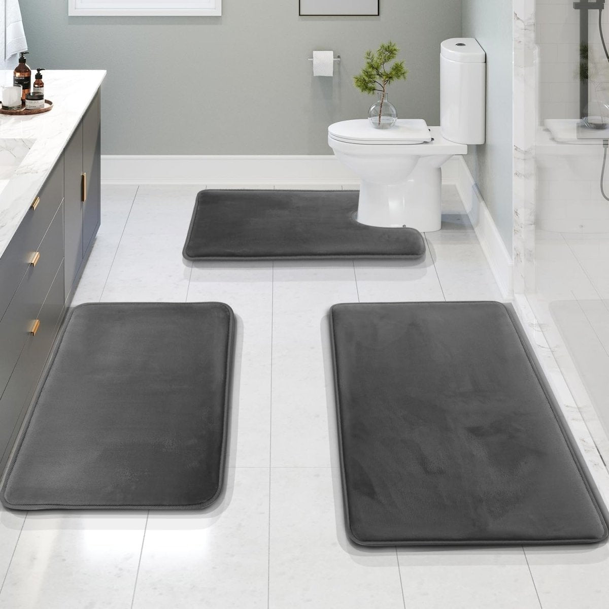 Memory Foam Badezimmermatte Set – extra weich und schnelltrocknend