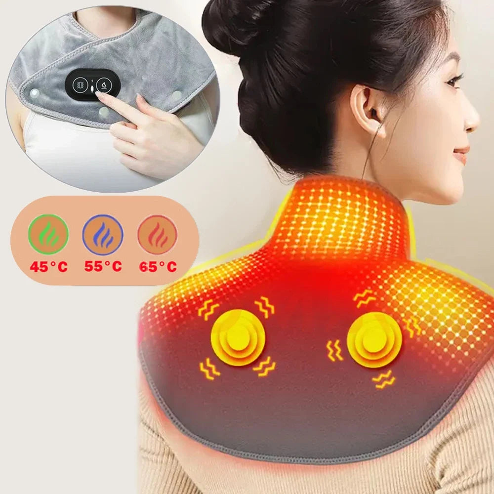 Nacken- und Schultermassager mit Wärme und Vibration – USB