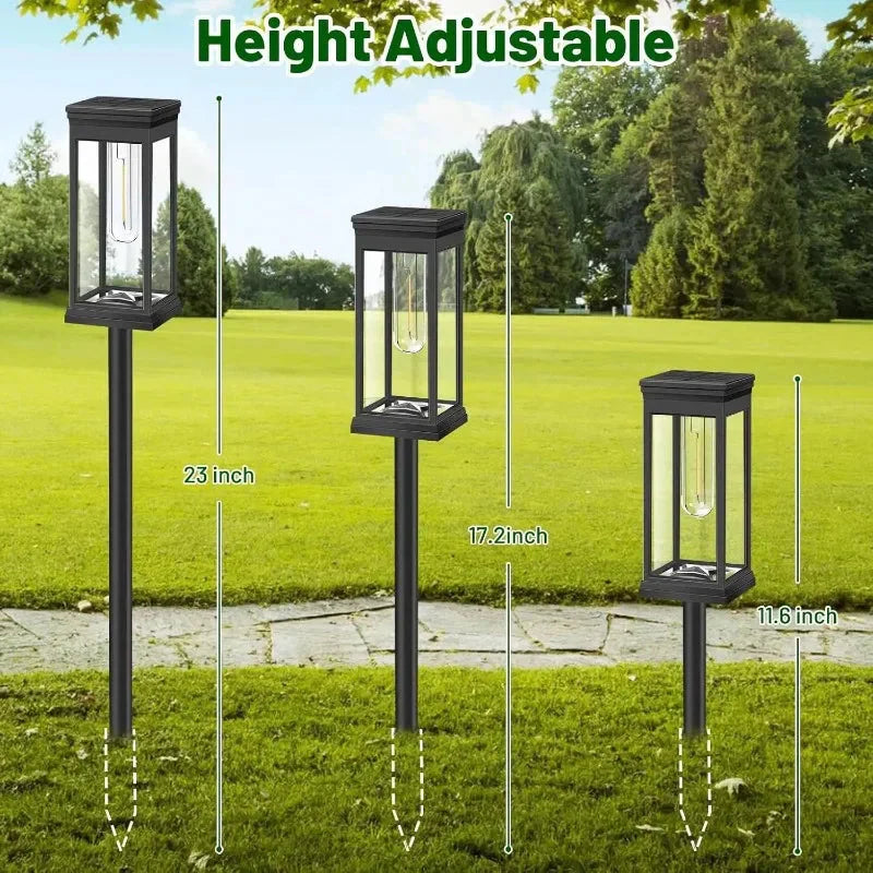Wegeleuchten Laterne 2er Set - LED Gartenbeleuchtung mit Erdspieß