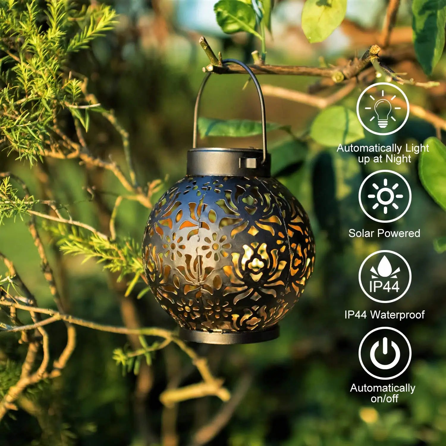 Solar Hängelaterne mit Projektionseffekt – Garten & Balkon