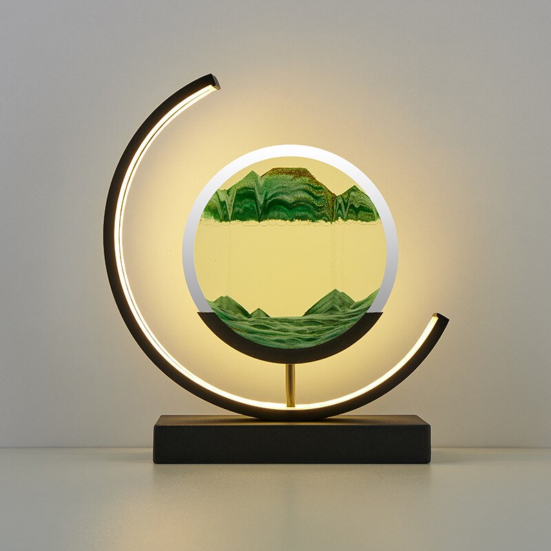 LED Tischlampe mit beweglichem Sand – Drehbare 3D Sandkunst Lampe