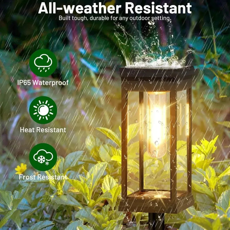 Gartenleuchte Laternen-Design mit Glühfaden-LED – 2er-Set