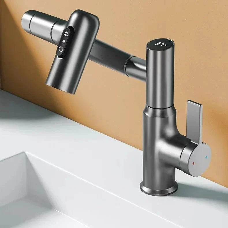 Wasserarmatur mit LED-Temperaturanzeige und 360° Schwenkarm