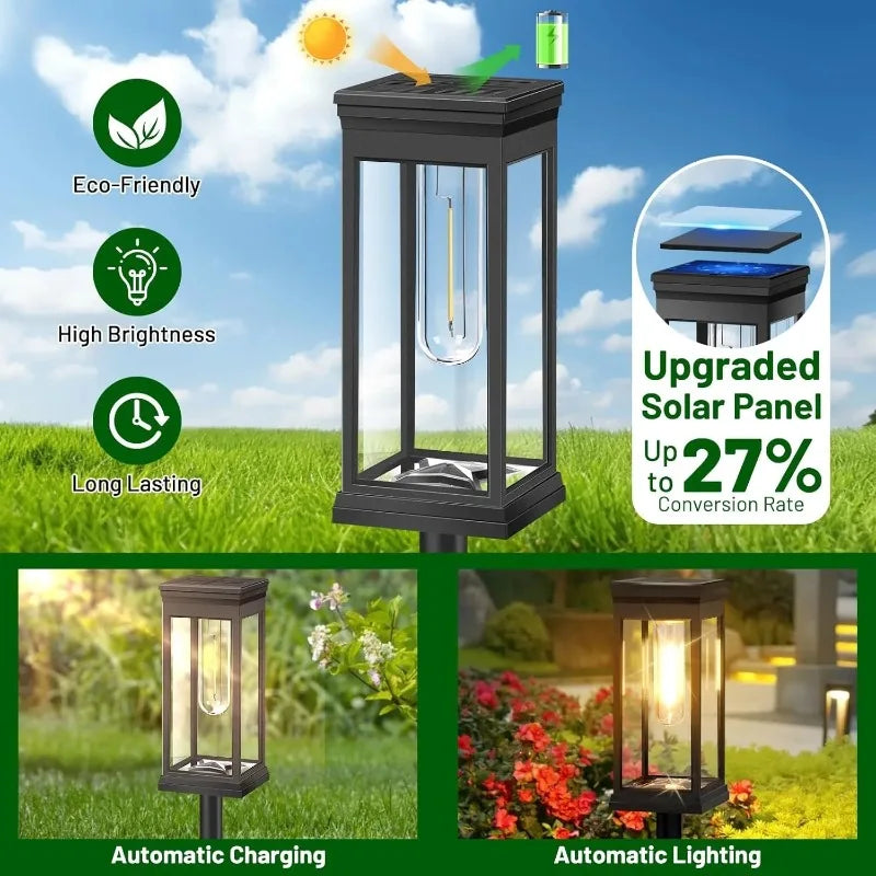 Gartenleuchte Laternen-Design mit Glühfaden-LED – 2er-Set