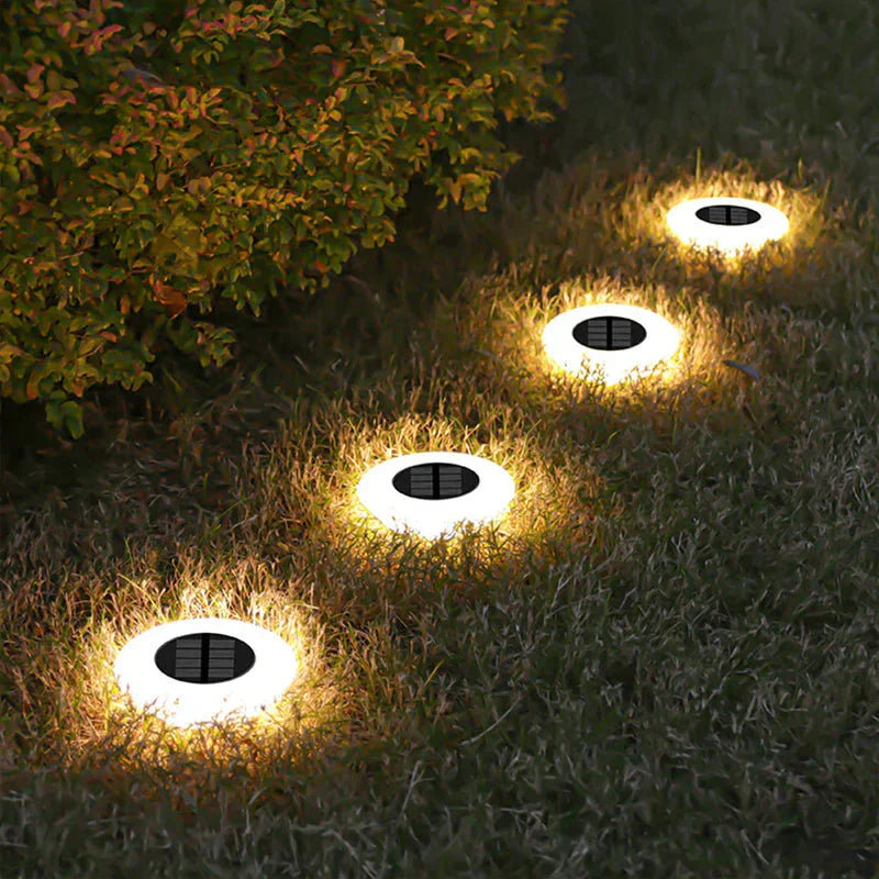 LED Solar Bodenleuchten Set 4 Stück 360° Gartenbeleuchtung wasserdicht