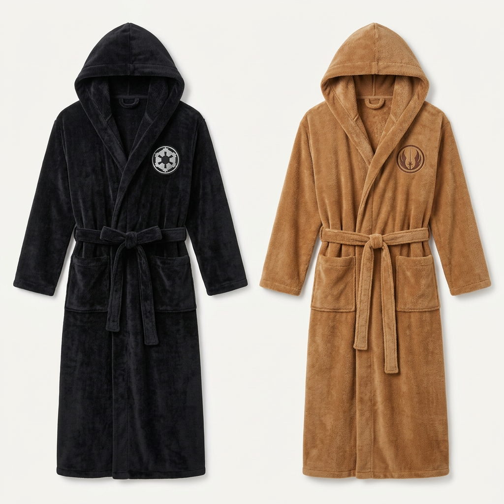Langer Flanell-Bademantel mit Kapuze für Herren – warm und saugfähig