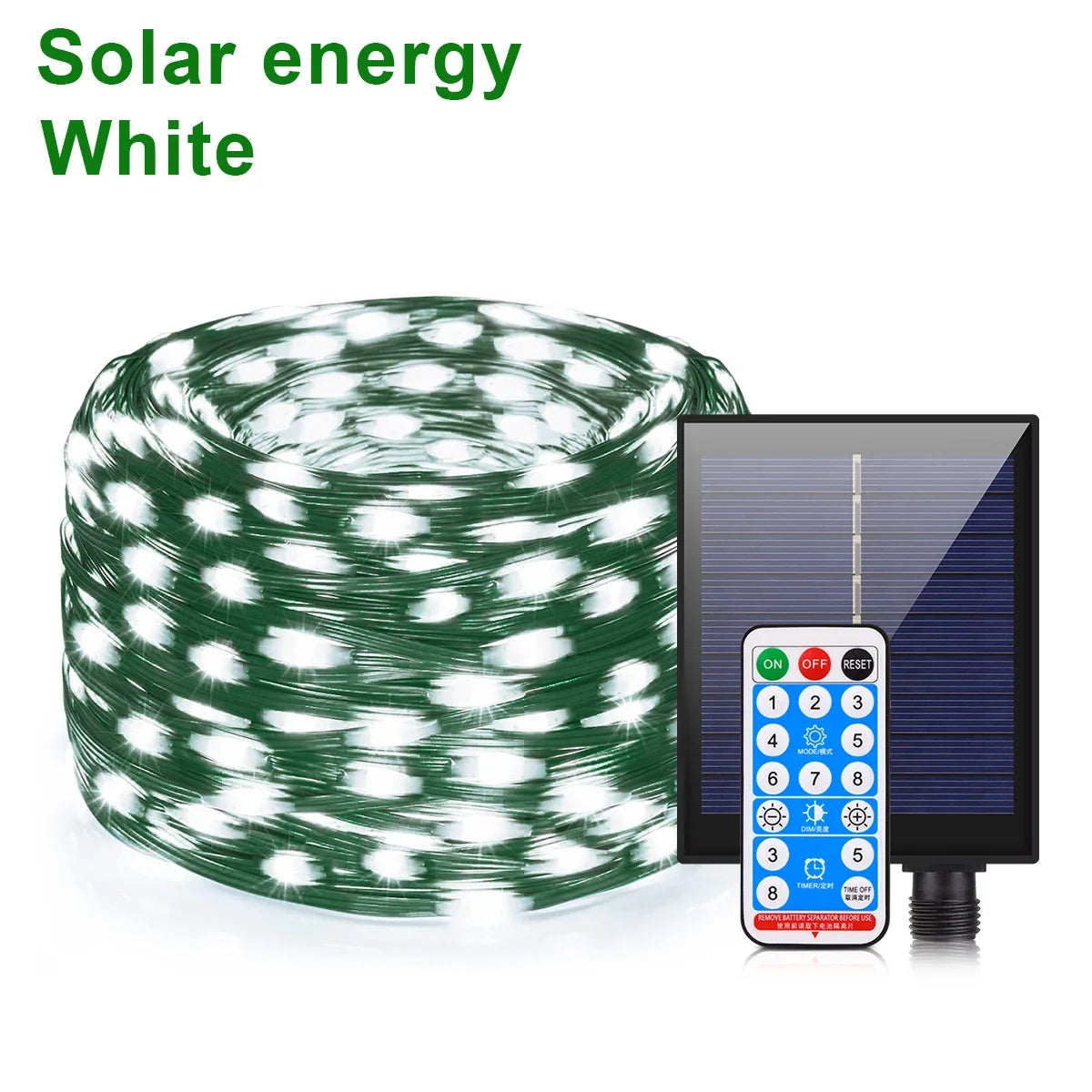 Solar Lichterkette 100M – 800 LEDs mit Fernbedienung & 8 Modi