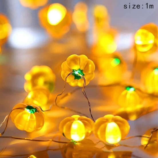 Halloween LED Lichterkette – Kürbis, Totenkopf & Augapfel – 1,5m mit 10 LEDs