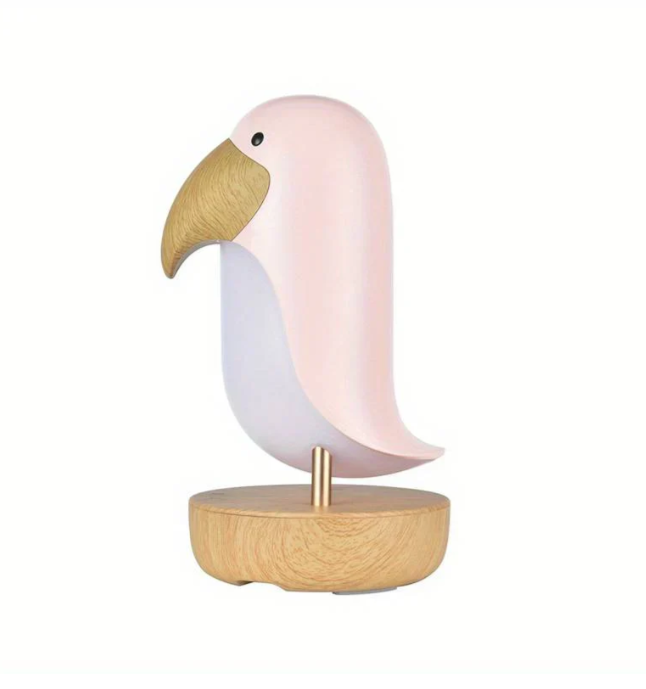 Wiederaufladbare Nachtlampe im Vogel-Design aus Holz