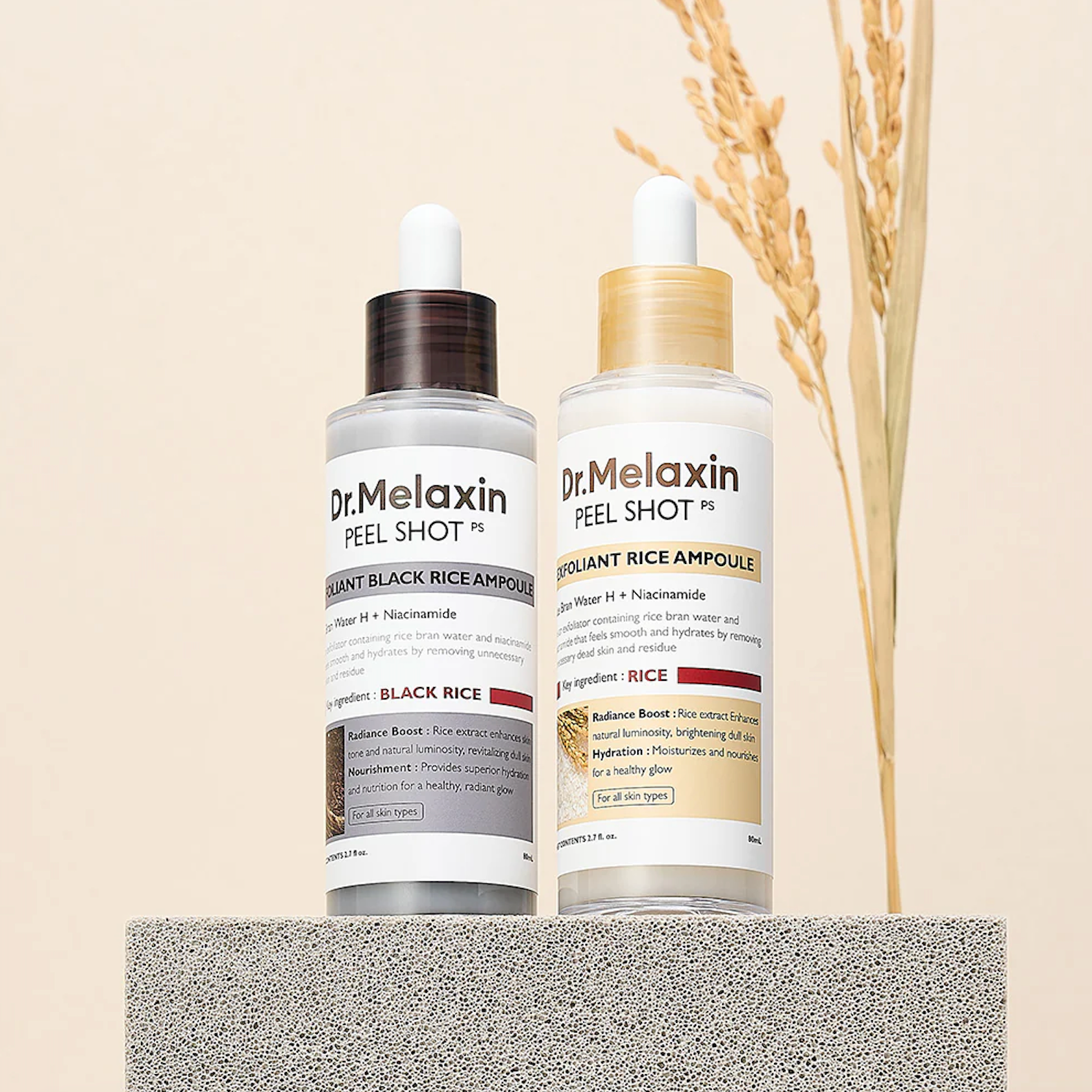 Reis Peeling Set für Gesicht - Exfoliation mit Niacinamid 50ml