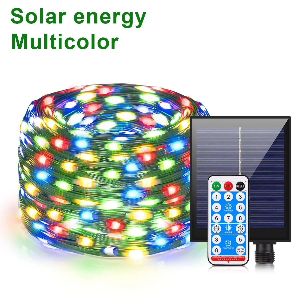 Solar Lichterkette 100M – 800 LEDs mit Fernbedienung & 8 Modi