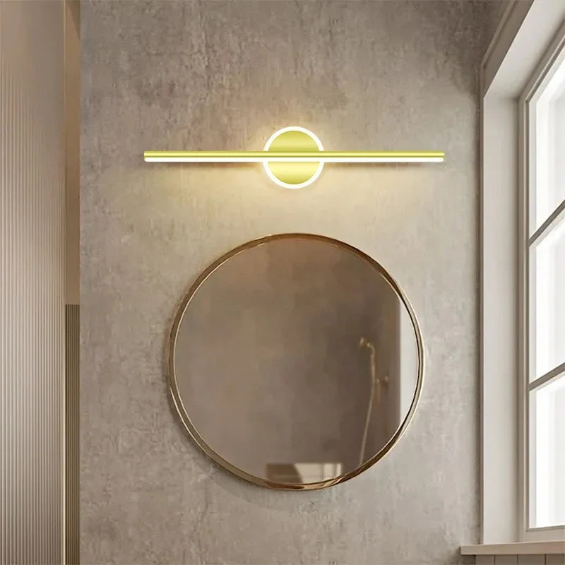 LED Wandleuchte Schwarz Gold – Spiegelleuchte 40/60/80 cm