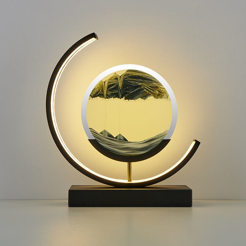 LED Tischlampe mit beweglichem Sand – Drehbare 3D Sandkunst Lampe