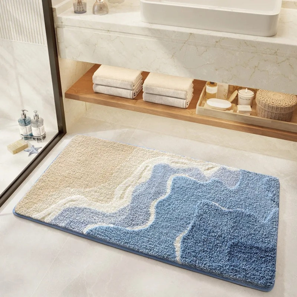 Badematte mit Küstendesign – weich, saugfähig und rutschhemmend