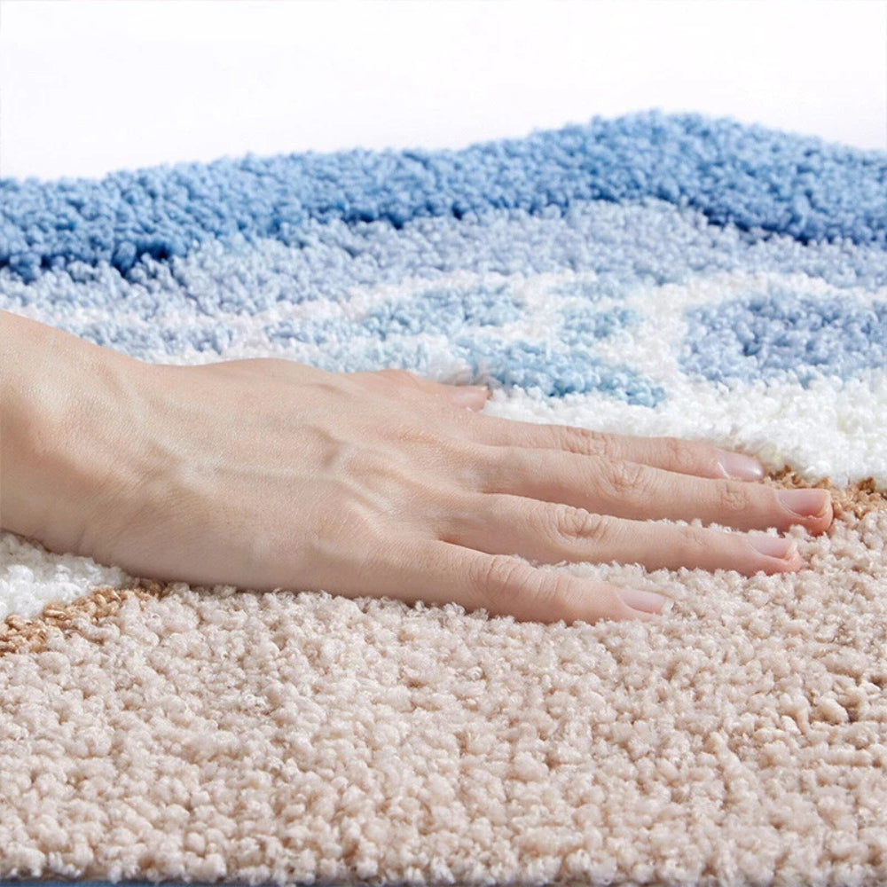 Badematte mit Küstendesign – weich, saugfähig und rutschhemmend