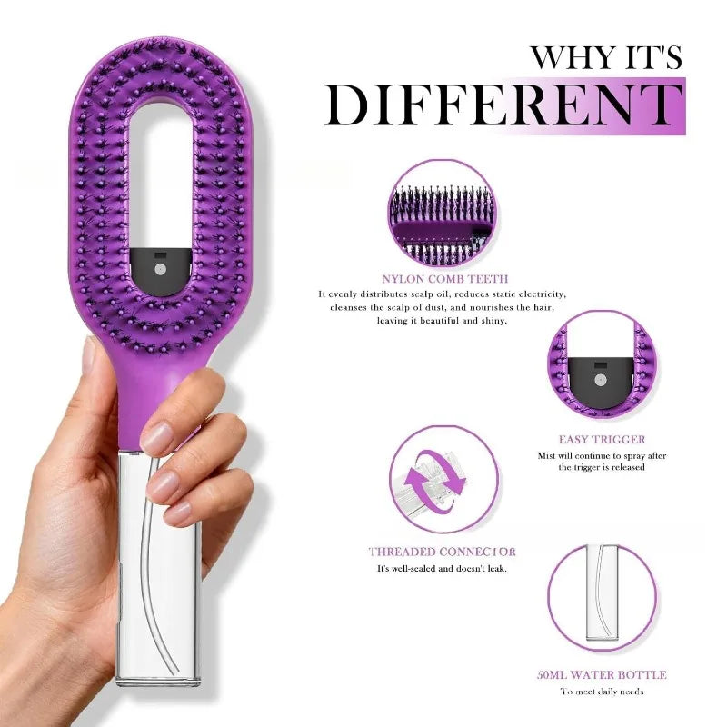 2-in-1 Haarbürste mit Sprühnebel – Sanftes Entwirren & Frizz-Kontrolle