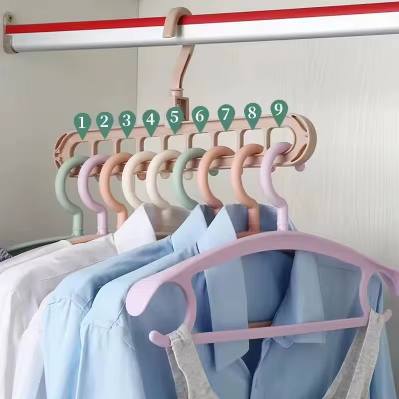 Drehbarer Kleiderbügel 9-Loch Platzsparend Schrankorganisation