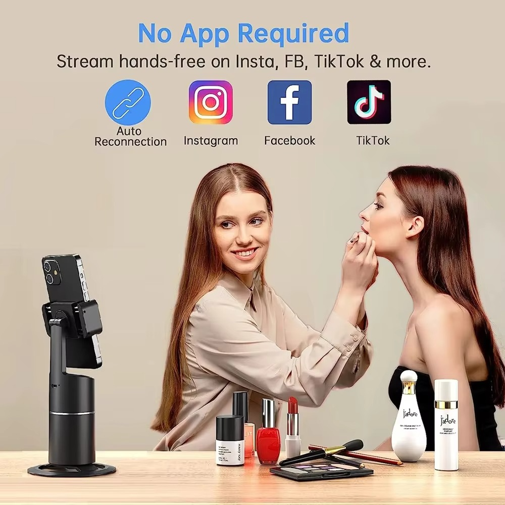 Auto-Tracking Handyhalter 360° Gesichtserkennung mit Selfie-Licht