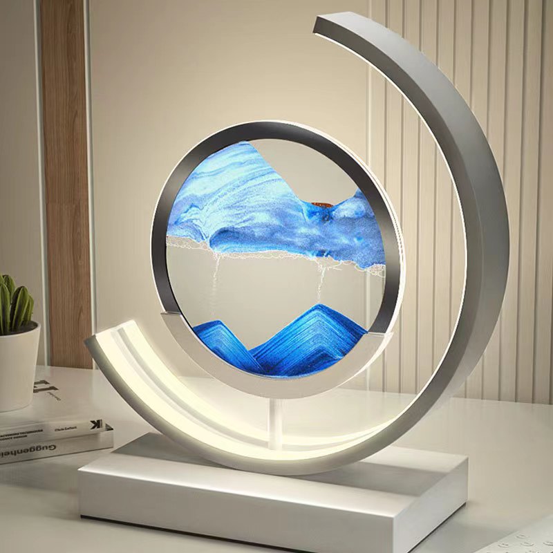 LED Tischlampe mit beweglichem Sand – Drehbare 3D Sandkunst Lampe