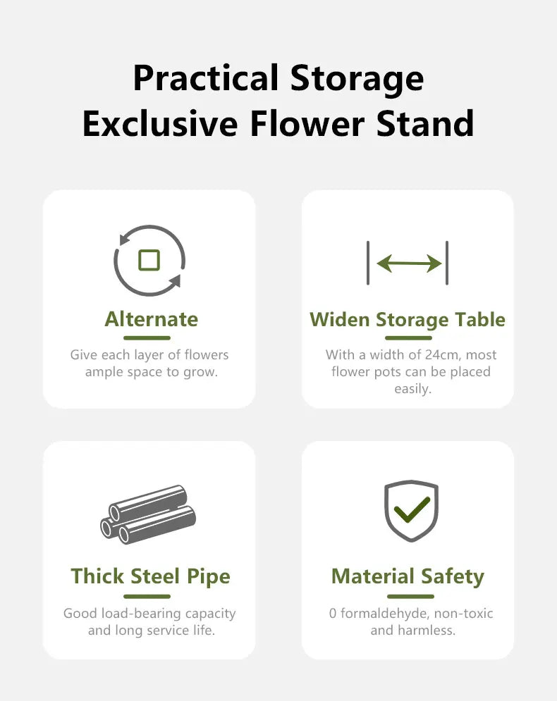 Pflanzenregal 5 Ebenen Metall Holz platzsparend vertikal Blumenständer