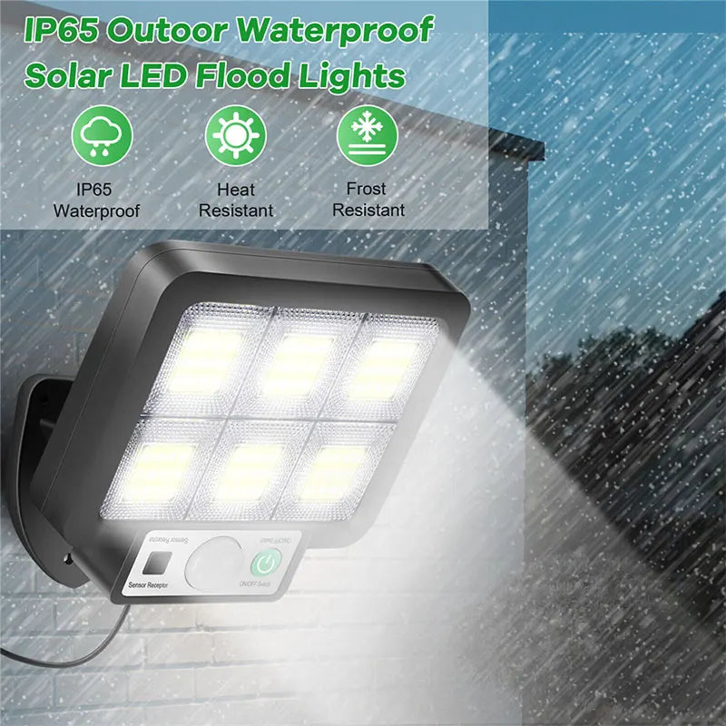Solar Außenleuchte mit Bewegungsmelder – 72 COB LEDs & Fernbedienung