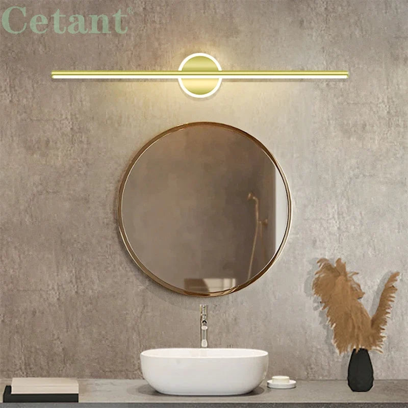LED Wandleuchte Schwarz Gold – Spiegelleuchte 40/60/80 cm
