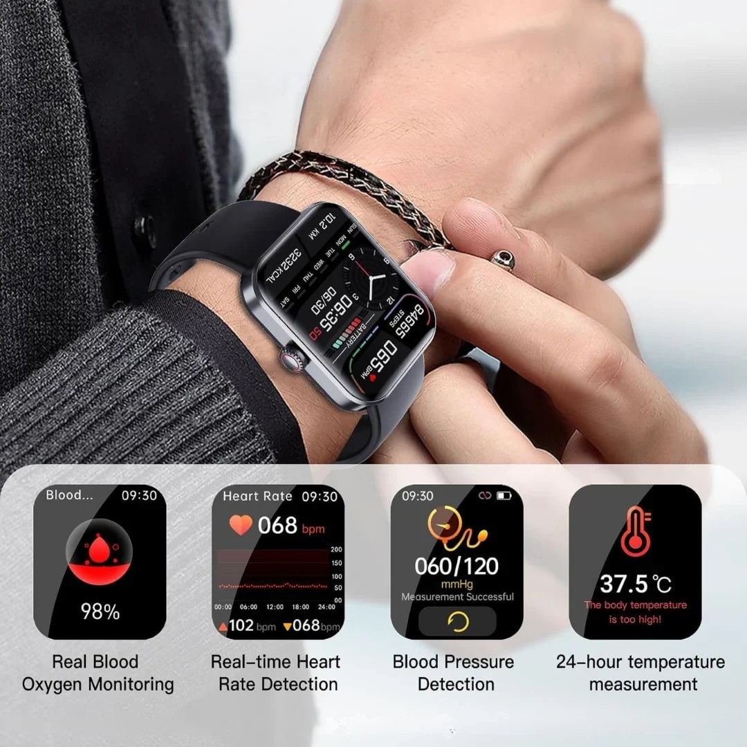 Smartwatch mit Blutzuckermessung und 24/7 Herzfrequenzüberwachung