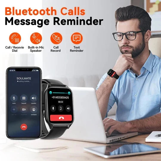 Smartwatch mit Blutzuckermessung und 24/7 Herzfrequenzüberwachung