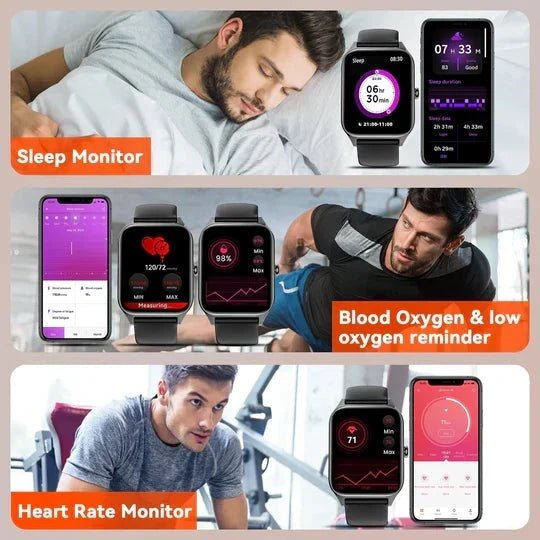 Smartwatch mit Blutzuckermessung und 24/7 Herzfrequenzüberwachung