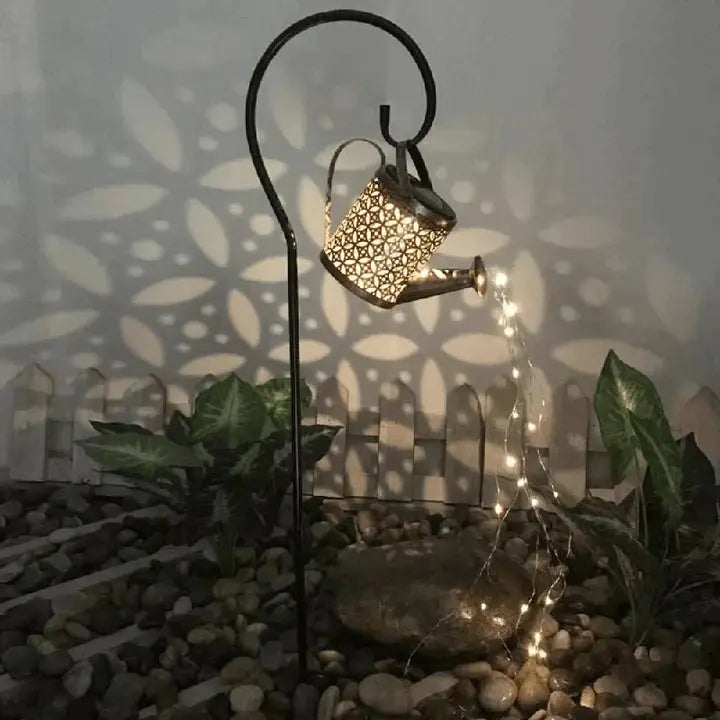 Solar Gartenlampe Gießkanne mit Regengeräusch - Automatisches Licht