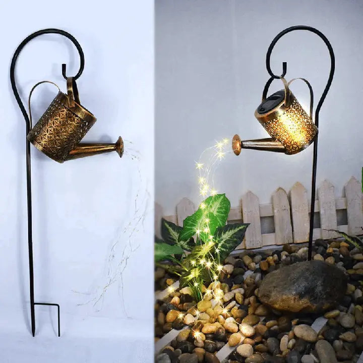 Solar Gartenlampe Gießkanne mit Regengeräusch - Automatisches Licht