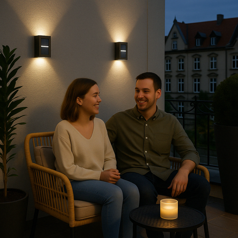 Wandlampe Außen mit warmweißem LED-Licht – 4er-Set