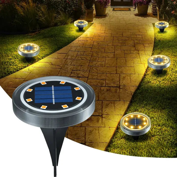 Solar Bodenleuchten Garten 4er Set - LED Wegbeleuchtung wetterfest