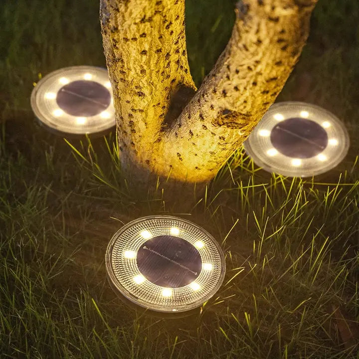 Solar Bodenleuchten Garten 4er Set - LED Wegbeleuchtung wetterfest