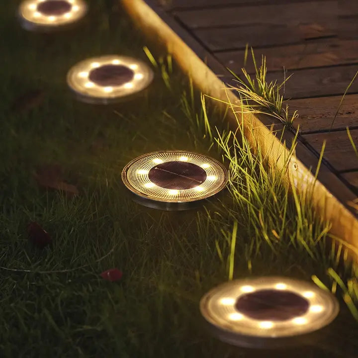 Solar Bodenleuchten Garten 4er Set - LED Wegbeleuchtung wetterfest