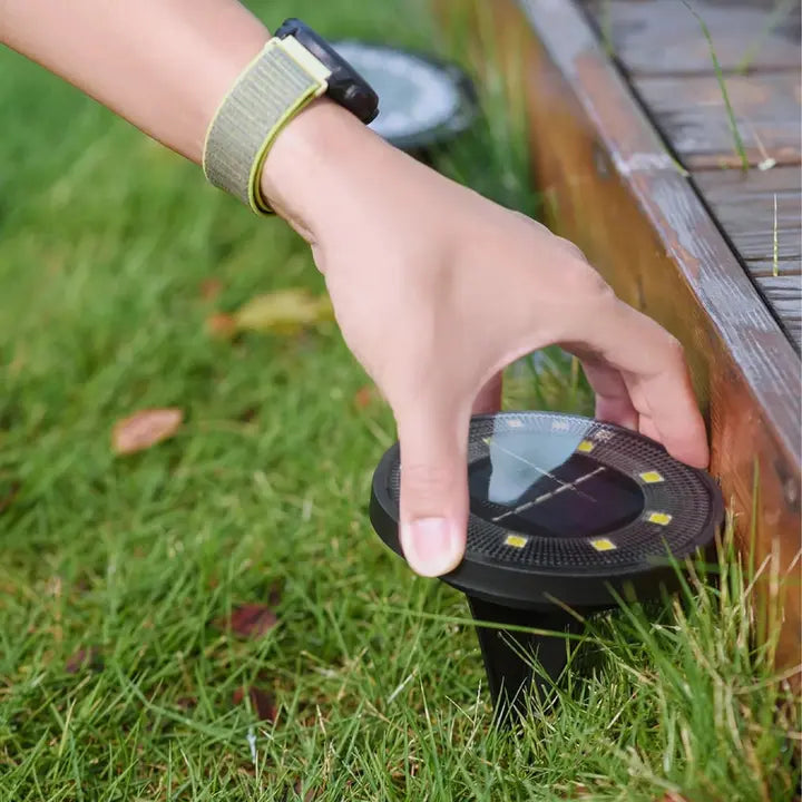 Solar Bodenleuchten Garten 4er Set - LED Wegbeleuchtung wetterfest