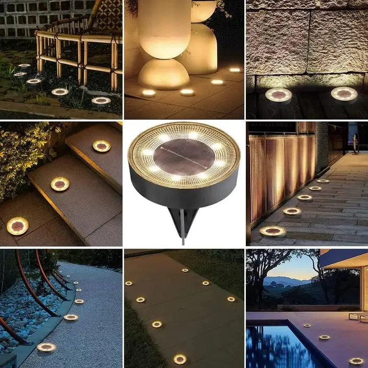 Solar Bodenleuchten Garten 4er Set - LED Wegbeleuchtung wetterfest