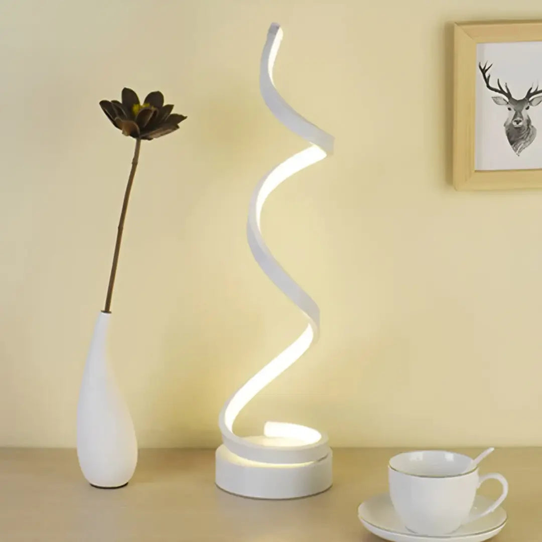 Spiralförmige LED-Tischlampe 19W mit Dimmer – Blendfreies Licht
